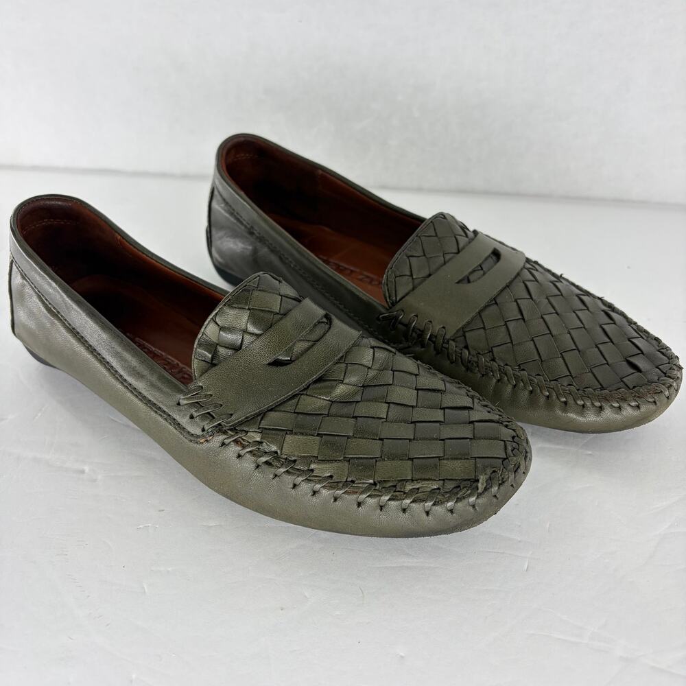 🍃 Robert Zur Woven Leather Driving Loafers Sz 8